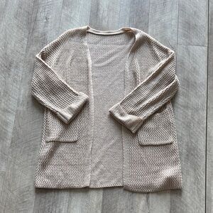 Cozy Tan Open-Front Sweater
